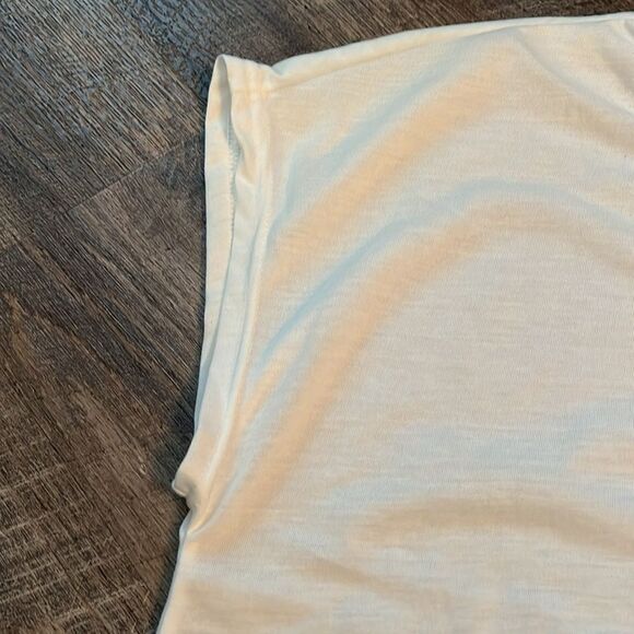 Shein White Split Neck Short Sleeve Top Minimalist Casual Blouse XL - Picture 4 of 6